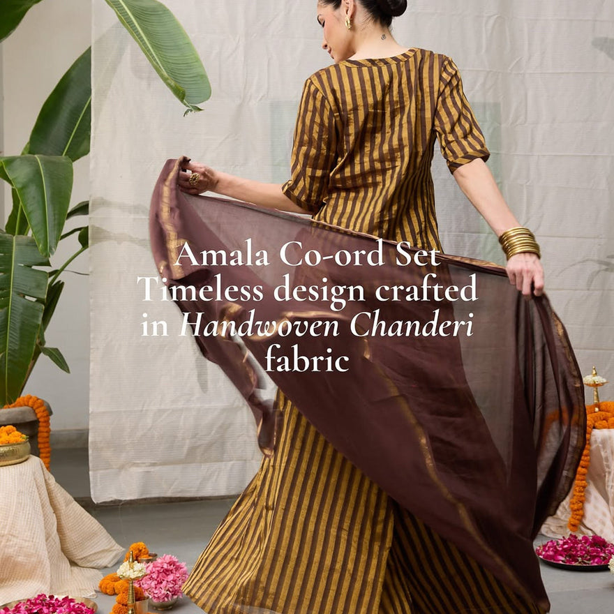 Amala co-ord set; Timeless design crafted in handwoven chanderi fabric