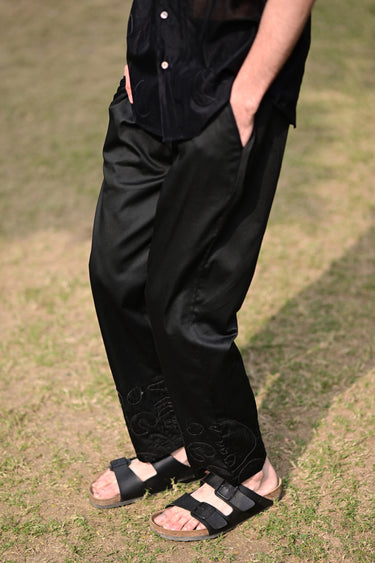 Black Embroidered Trousers