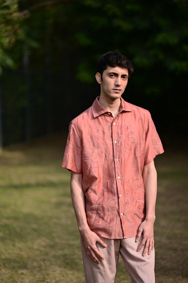Salmon Appliqué Shirt