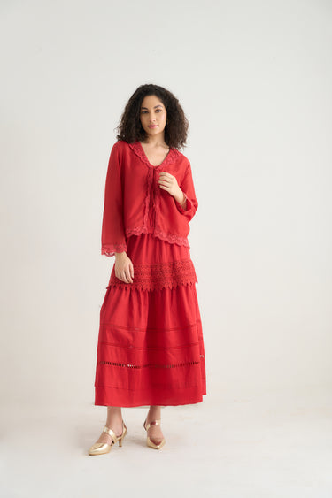 Red Beauty Skirt Set