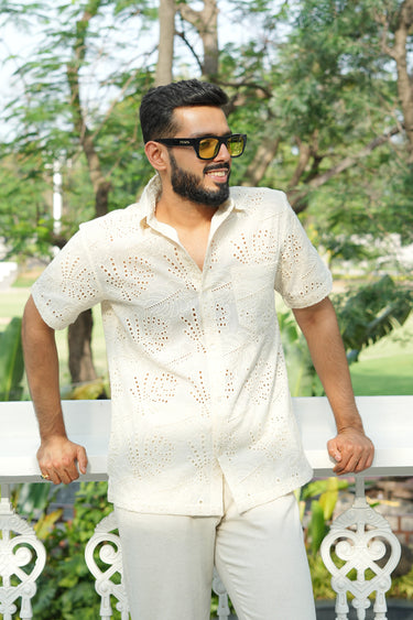 Leaf Embroidered Shirt