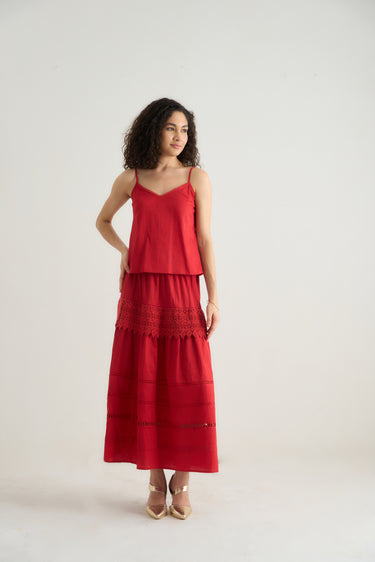 Red Beauty Skirt Set